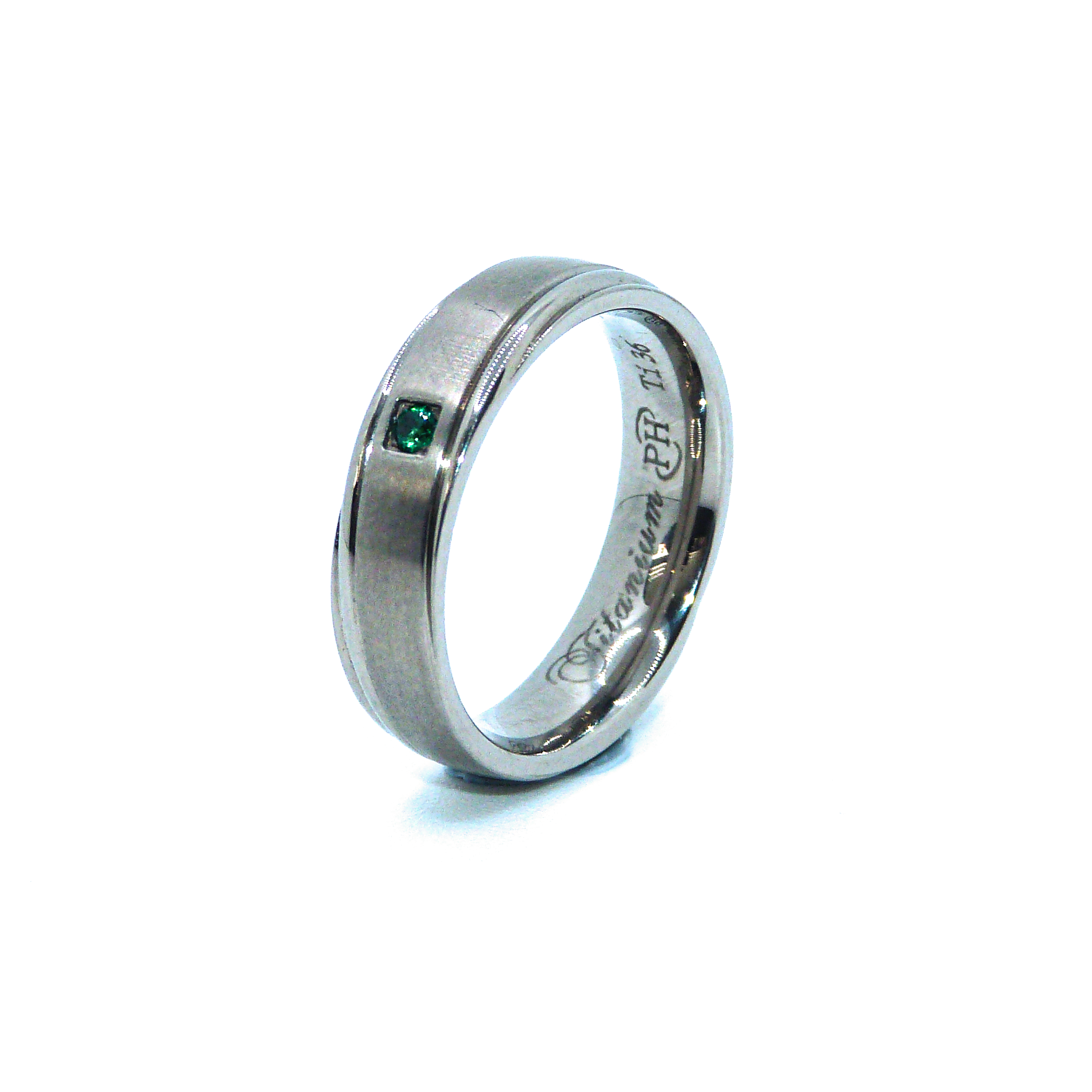 6mm Birthstone Titanium ring