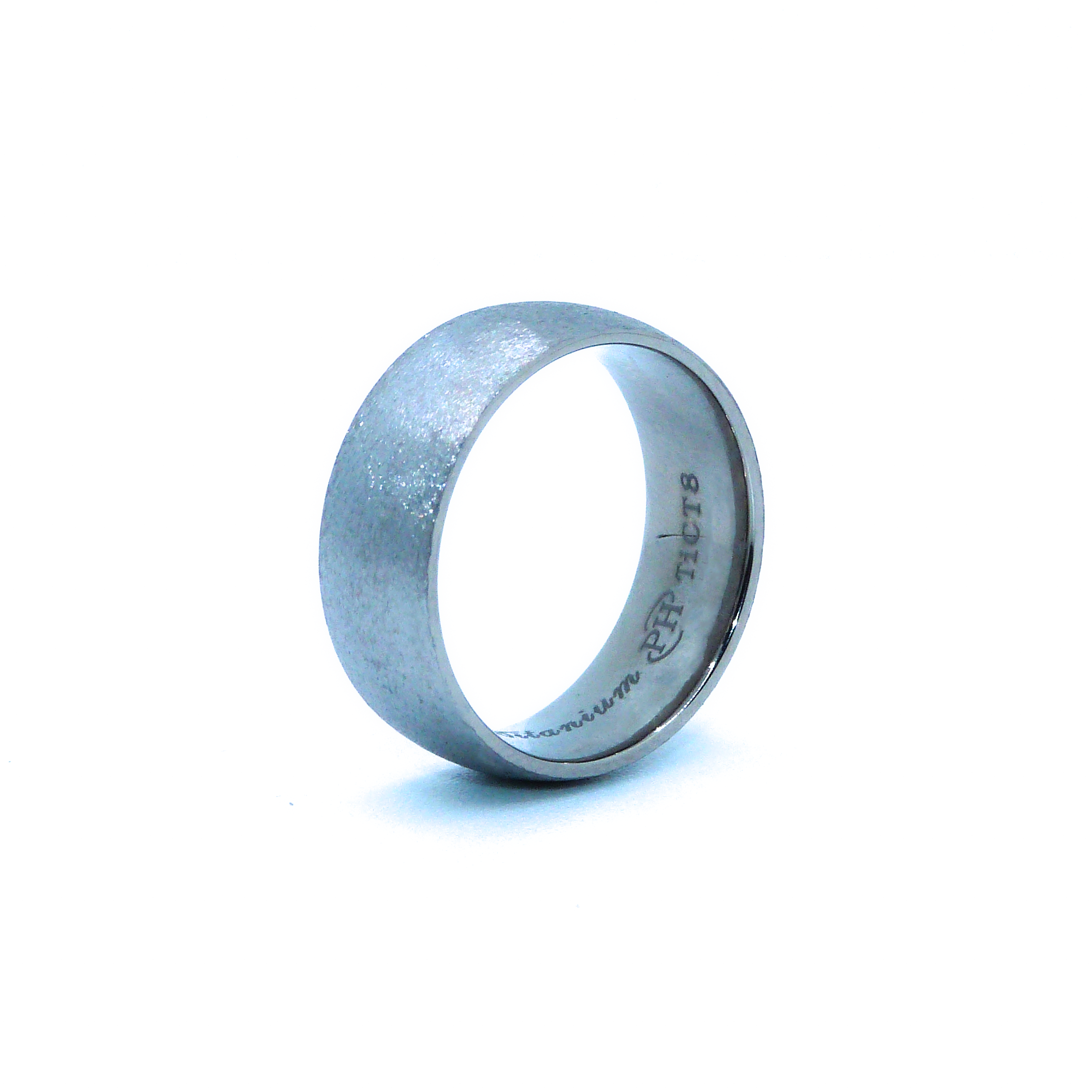 8mm D-shaped Titanium Ring view 3